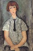 Amedeo Modigliani Young Woman in a Striped Blouse (mk39) Germany oil painting artist